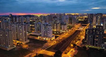 Fototapeta na wymiar Brasília - Aguas Claras Neighborhooh - Brazil - Aerial Drone Shots