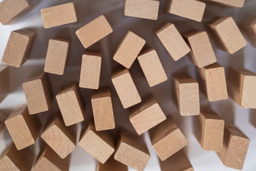 Top view, macro shot of a group of parallelepiped-shaped objects.