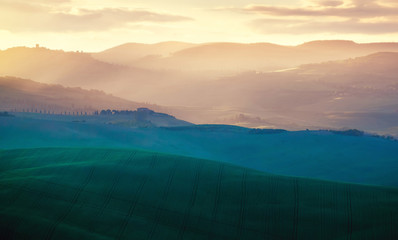 Early spring morning in Tuscany, Italy