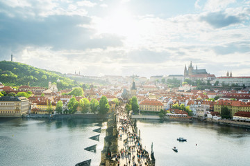 view of charles bridge, Prague, Czech Republic