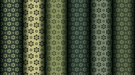 Set of seamless patterns in ornamental flower style