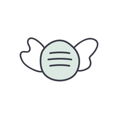 Medical mask flat style icon vector design