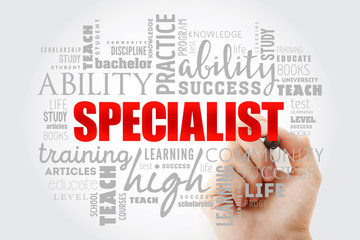 SPECIALIST word cloud collage, business concept background