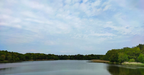 Perfect lake landscape in the spring season