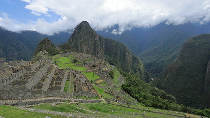 Fototapeta na wymiar The Machu Picchu in Peru, the lost city of the Incas