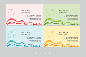 Set of simple multicolor business card templates.