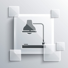 Grey Table lamp icon isolated on grey background. Table office lamp. Square glass panels. Vector