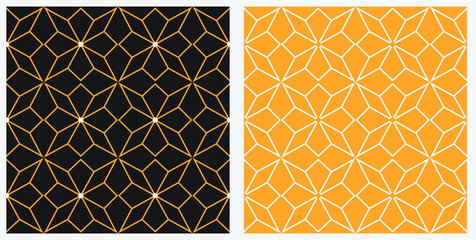 vector seamless pattern with golden elements