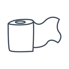 Toilet paper line style icon vector design