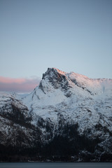 snow covered mountains