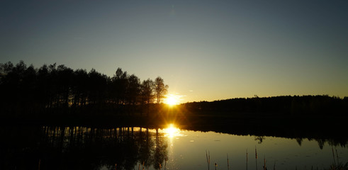Sunset over the lake