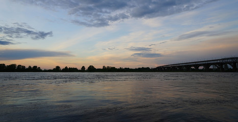 Sunset over the river