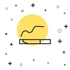 Black line Cigarette icon isolated on white background. Tobacco sign. Smoking symbol. Random dynamic shapes. Vector