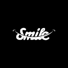 smile text logo design simple