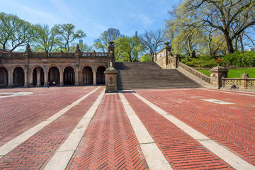 New York City, New York / USA - April 25 2020: Bethesda terrace AKA Navy Terrace view at Central Park in Manhattan