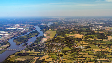 Loire valley river in Nantes region of France