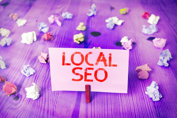 Handwriting text Local Seo. Conceptual photo helps businesses promote products and services to local customers