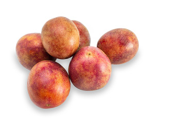 Passion Fruits tropical asian fruits and diet food isolated on white background