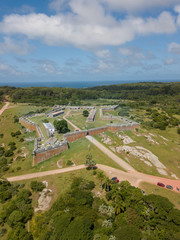 Aerial view of the Fortress of Santa Teresa, located in Rocha, Uruguay.