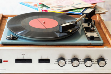 Obraz premium Player of the Soviet era. Translation: 