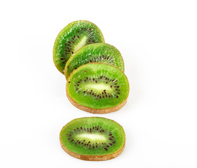 kiwi slices isolated on a white background