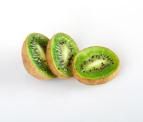 kiwi slices isolated on a white background