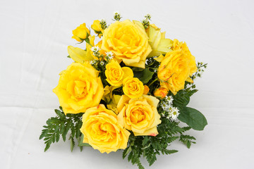 bouquet of yellow roses