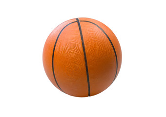 Fototapeta premium Basketball isolated on a white background. Sports game equipment. Orange round ball.