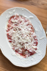 Beef Carpaccio with Shaved Parmesan Cheese