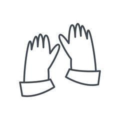 Medical gloves line style icon vector design