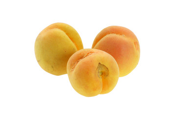 Fototapeta na wymiar close up on apricot isolated on white background