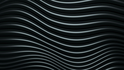 Abstract Black Wavy Tubes Background
