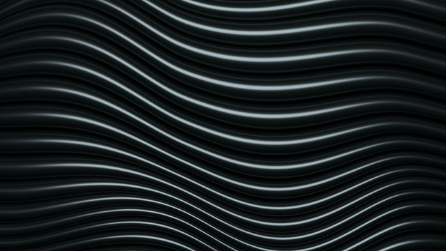 Abstract Black Wavy Tubes Background