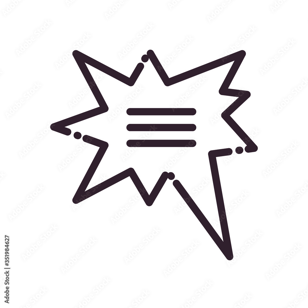 Poster explosion ommunication bubble line style icon vector design
