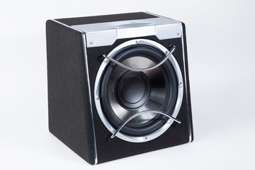 Fototapeta premium Active subwoofer with built-in amplifier for installation in the car.