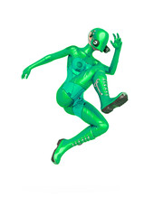 cyber soldier female jumping