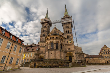 Fototapeta na wymiar Front view of Bamberg cathedral