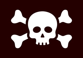 Threatening skull and crossbones sign vector icon flat isolated