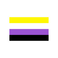 Nonbinary flag symbol vector icon. LGBT symbol Isolated on white background