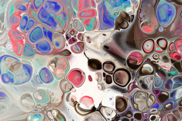 
Abstract acrylic background
 with cells and bubbles. Design colorful template for business cards