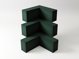 Geometric shapes on a plain background. 3D Rendering