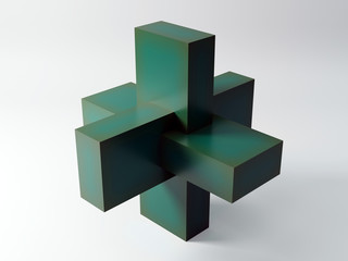 Obraz premium Geometric shapes on a plain background. 3D Rendering