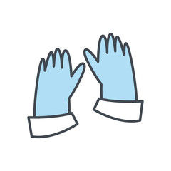 Medical gloves flat style icon vector design
