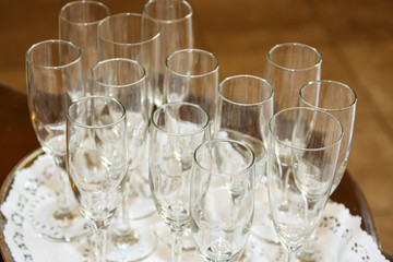 champagne glasses on the table