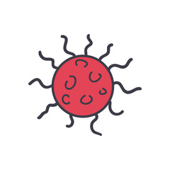 Covid 19 virus flat style icon vector design