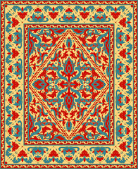 Oriental floral carpet.