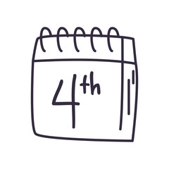Usa four th calendar line style icon vector design
