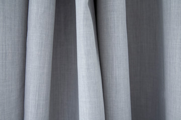 Curtains close up low depth field in grey