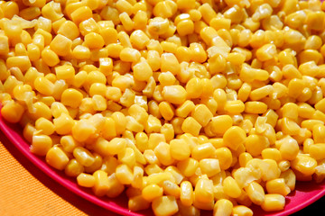 Yellow pattern from the grain of corn. Background with space for text in the product and food concept