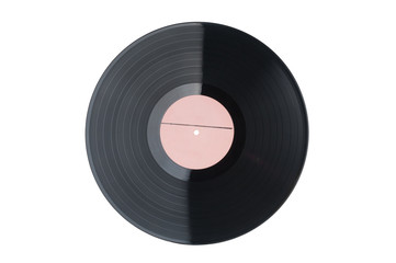 Fototapeta premium Vintage vinyl record disc close up isolated on white background